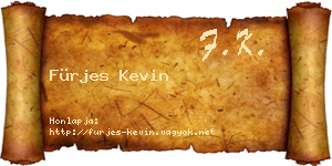 Fürjes Kevin névjegykártya